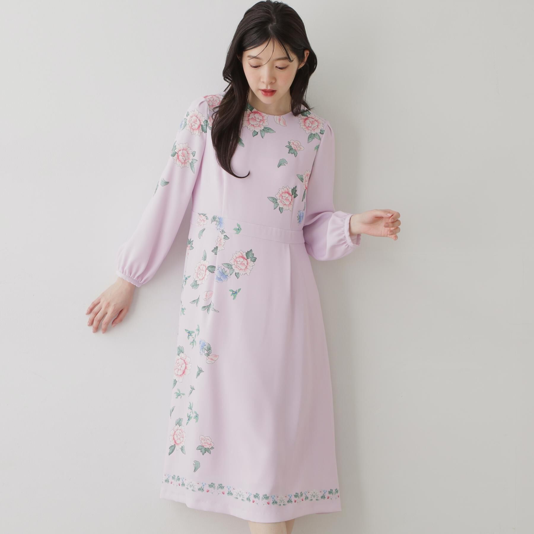 SunaUna「【co creation and yours／SS～L】オリエンタルプリントワンピース」|ワンピース|