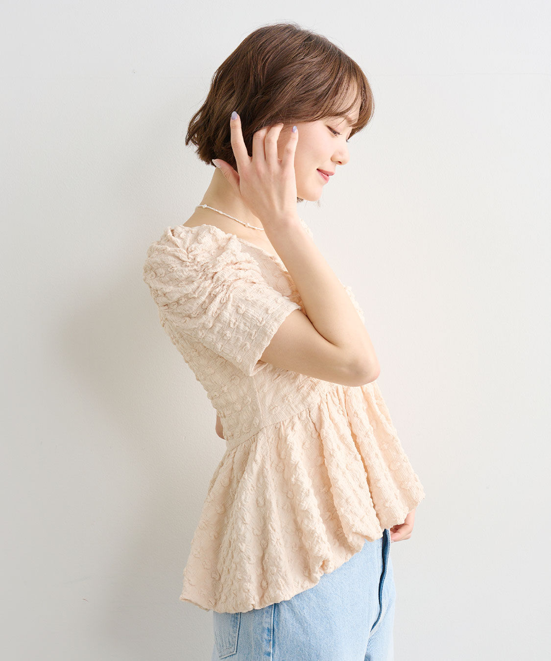 COCO DEAL「バルーンペプラムカットソートップス」|Tシャツ・カットソー|