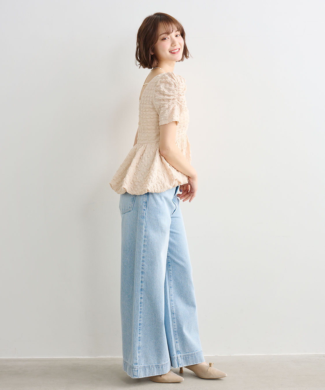 COCO DEAL「バルーンペプラムカットソートップス」|Tシャツ・カットソー|