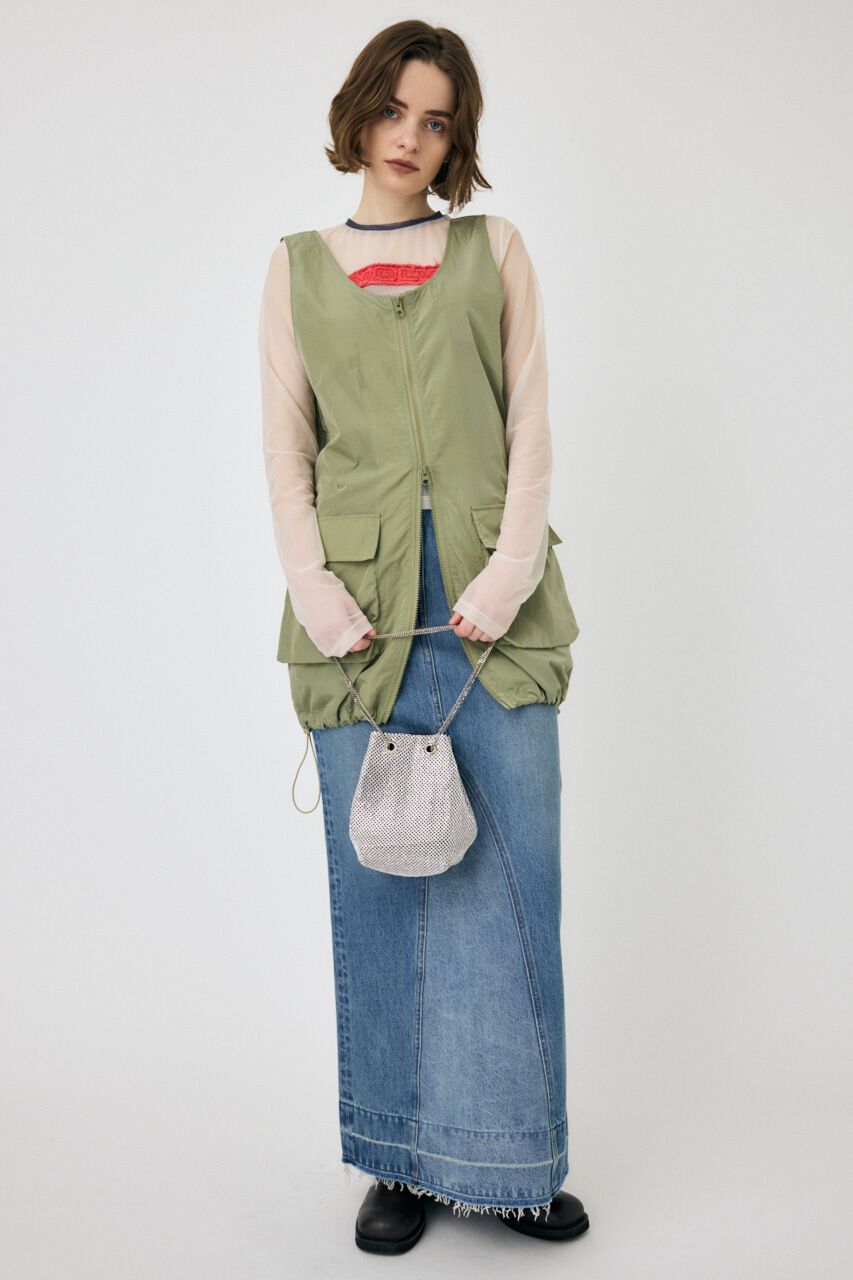 MOUSSY「NYLON ZIP VEST ドレス」|ワンピース|L/KHA1