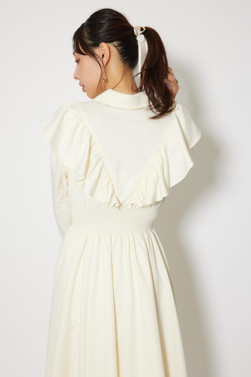 rienda「フロントZIPフリルシャツワンピース」|ワンピース|