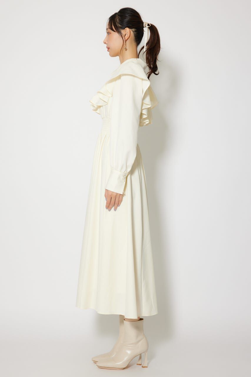 rienda「フロントZIPフリルシャツワンピース」|ワンピース|