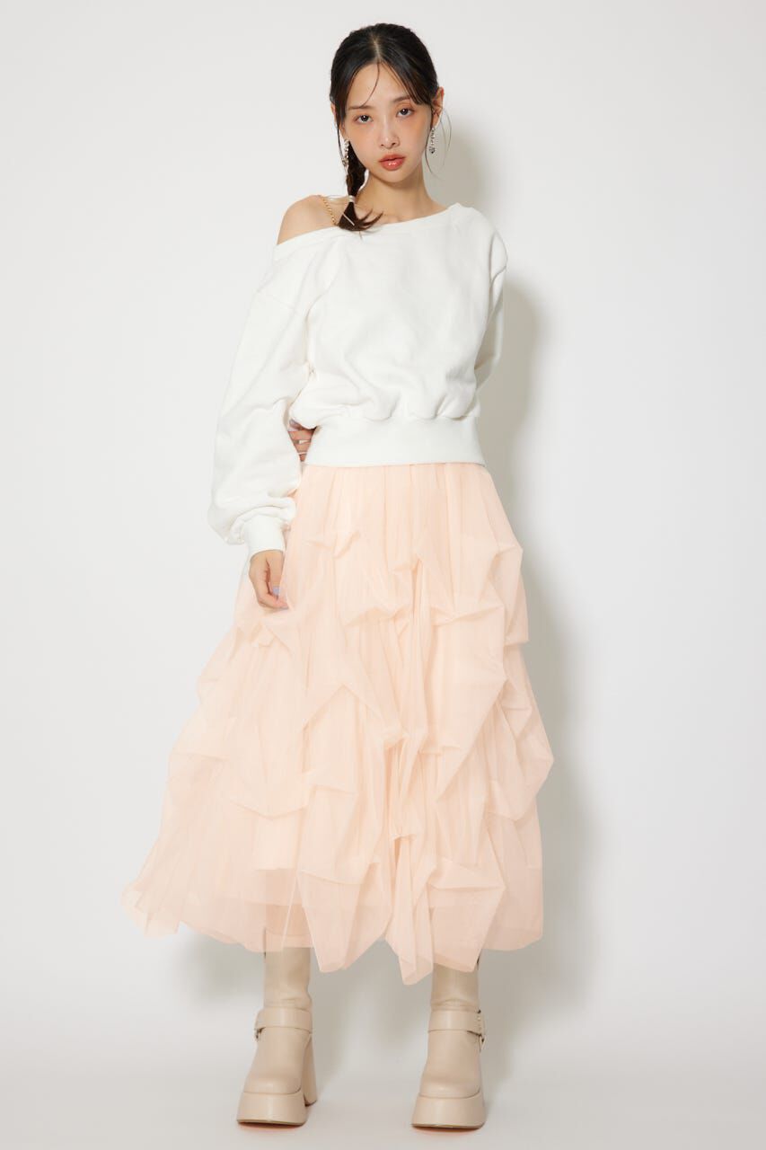 rienda「ランダムタックチュールスカート」|スカート|