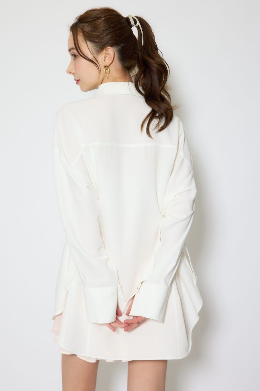 rienda「ベルトディティールビッグシャツ」|シャツ・ブラウス|