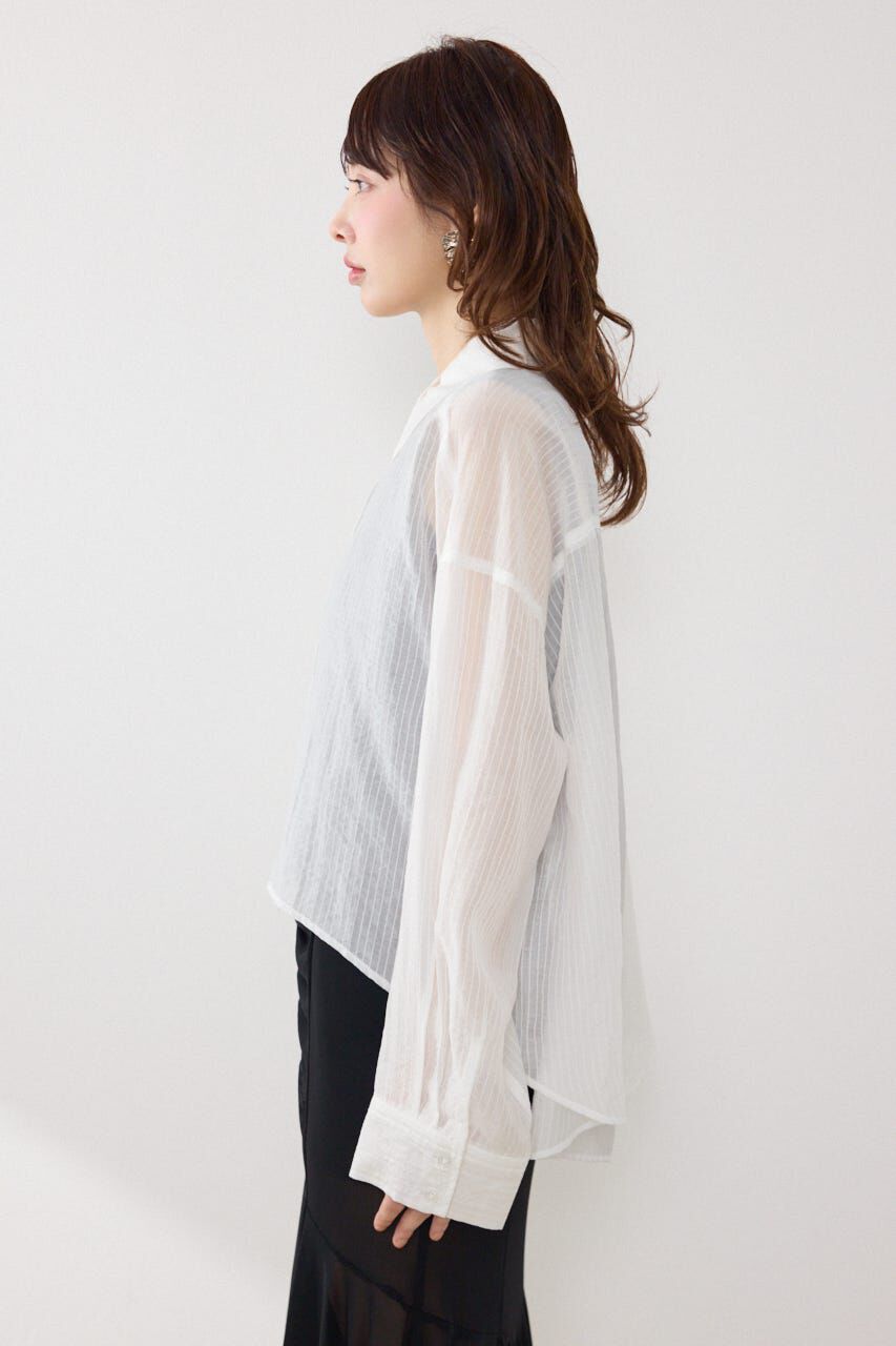 rienda「アシンメトリーストライプシャツ」|シャツ・ブラウス|