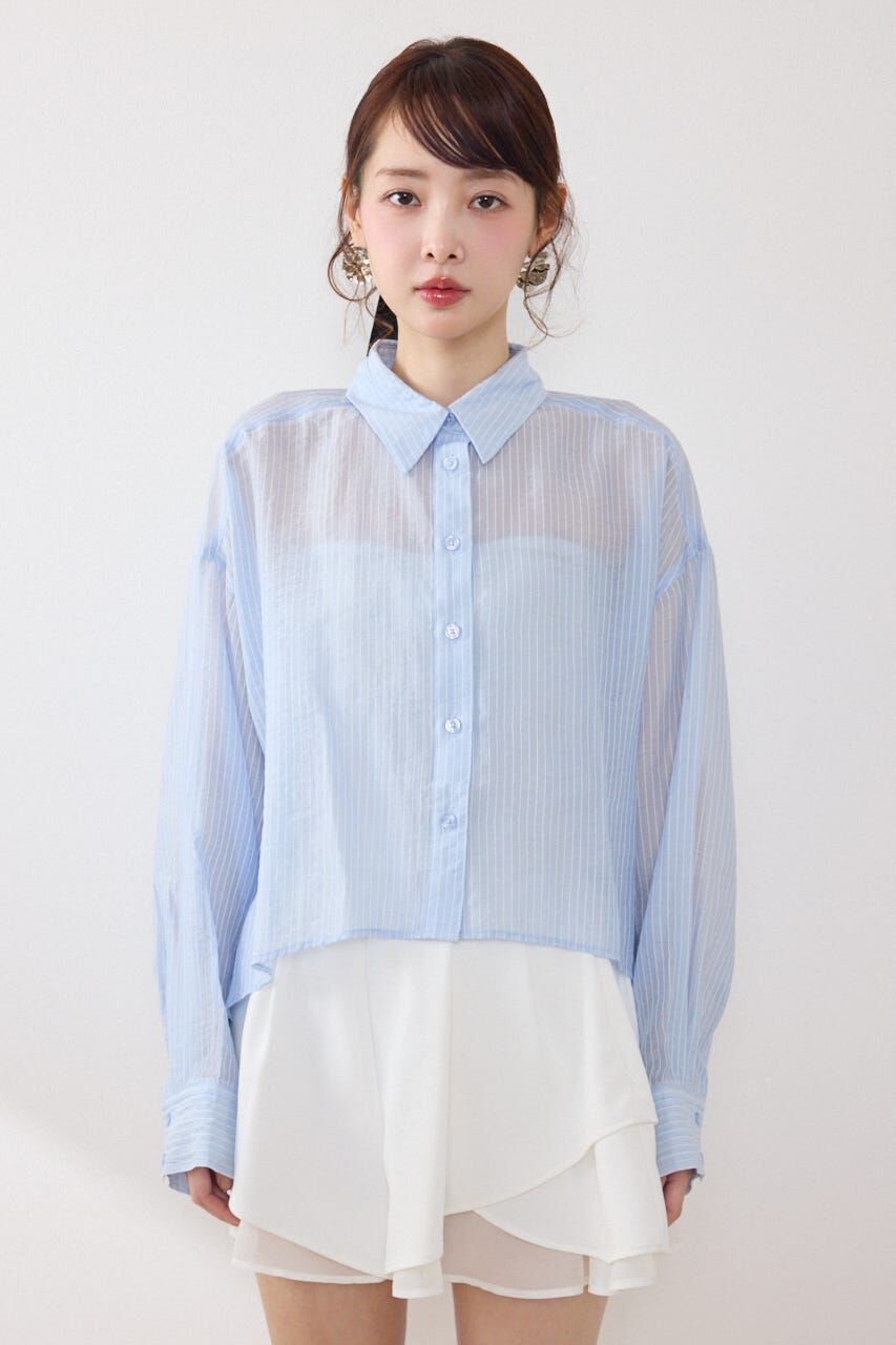 rienda「アシンメトリーストライプシャツ」|シャツ・ブラウス|