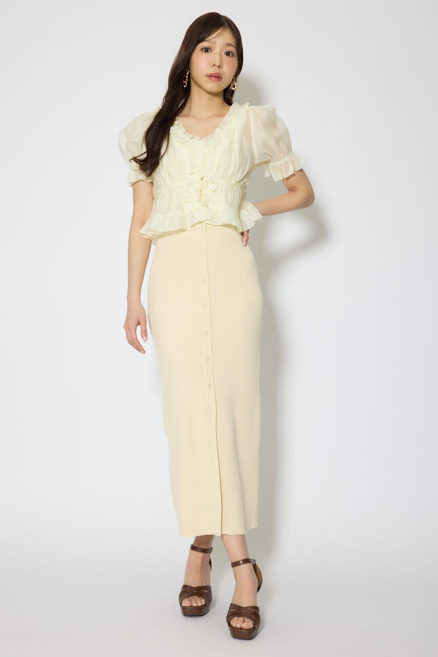 rienda「シフォンカーデセットタイトニットワンピース」|ワンピース|