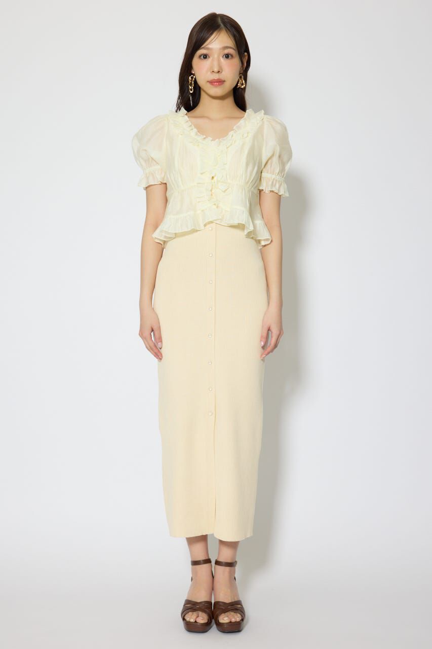 rienda「シフォンカーデセットタイトニットワンピース」|ワンピース|