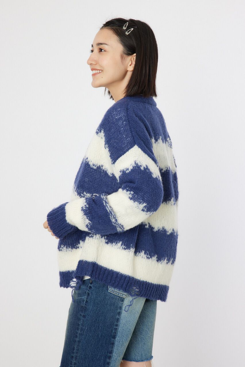 RODEO CROWNS「Grunge Border Knit カーディガン」|ニット・セーター|