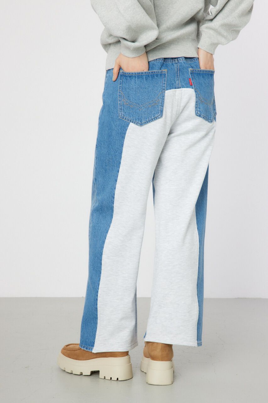 RODEO CROWNS「デニムコンビワイドパンツ」|デニム|