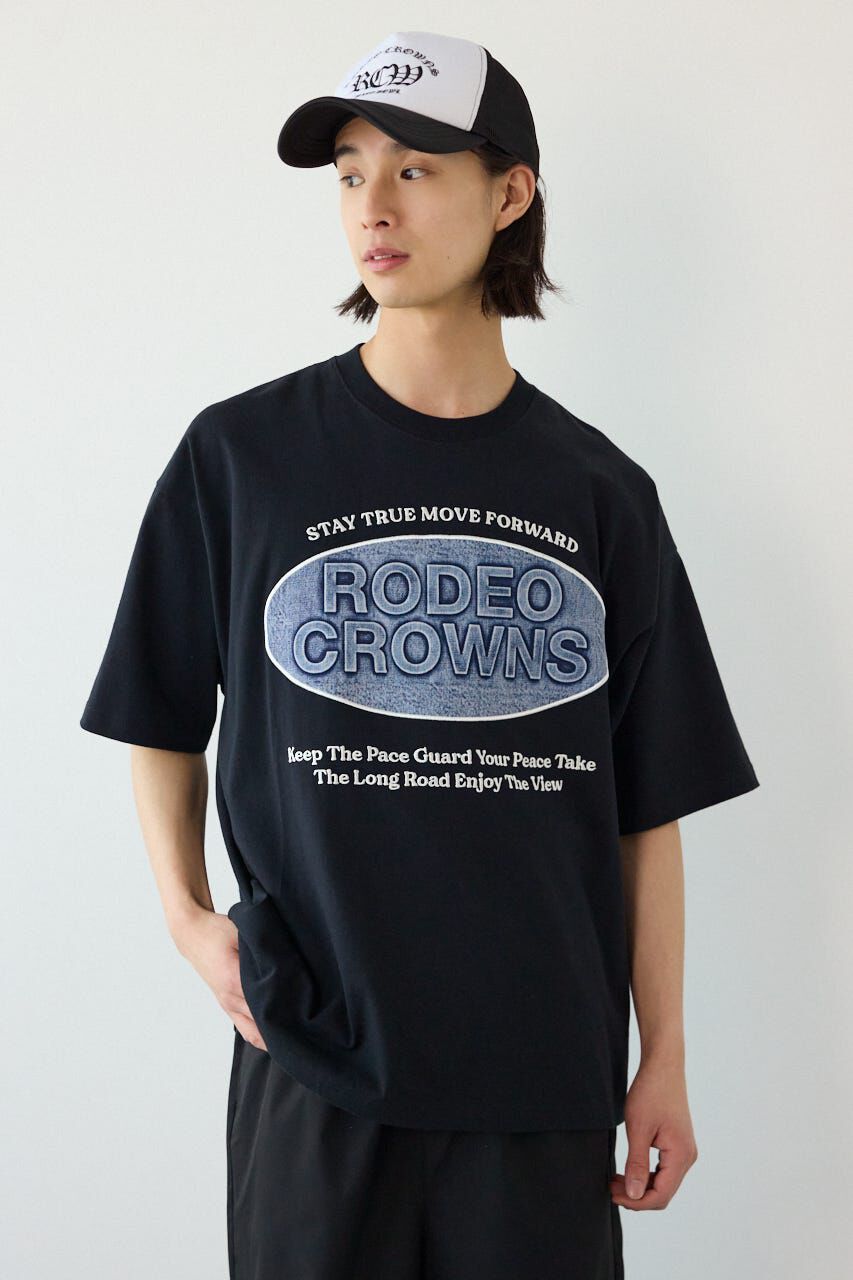RODEO CROWNS「エンボスデニムロゴTシャツ」|Tシャツ・カットソー|BLK