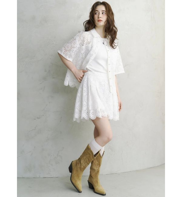 CALNAMUR「FLOWER LACE CULOTTES/フラワーレースキュロット」|スカート|