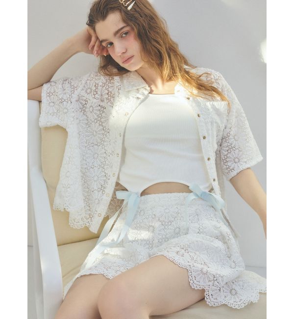 CALNAMUR「FLOWER LACE CULOTTES/フラワーレースキュロット」|スカート|