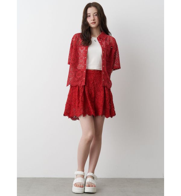 CALNAMUR「FLOWER LACE CULOTTES/フラワーレースキュロット」|スカート|