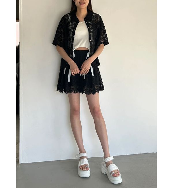 CALNAMUR「FLOWER LACE CULOTTES/フラワーレースキュロット」|スカート|