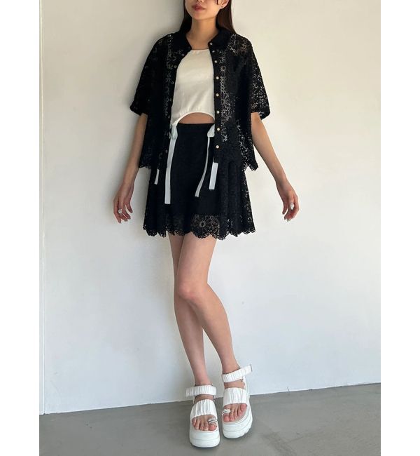 CALNAMUR「FLOWER LACE CULOTTES/フラワーレースキュロット」|スカート|