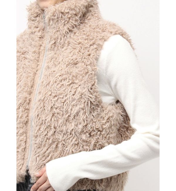 CALNAMUR「フェイクファーノースリーブスタンドブルゾン」|ブルゾン・スタジャン|