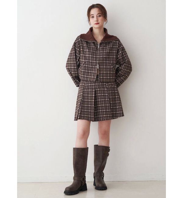 CALNAMUR「チェックニットソーブルゾン」|ブルゾン・スタジャン|