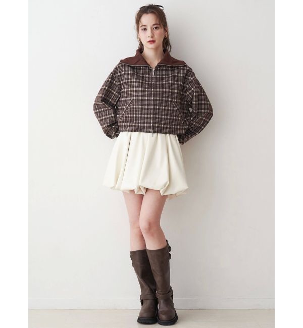 CALNAMUR「チェックニットソーブルゾン」|ブルゾン・スタジャン|