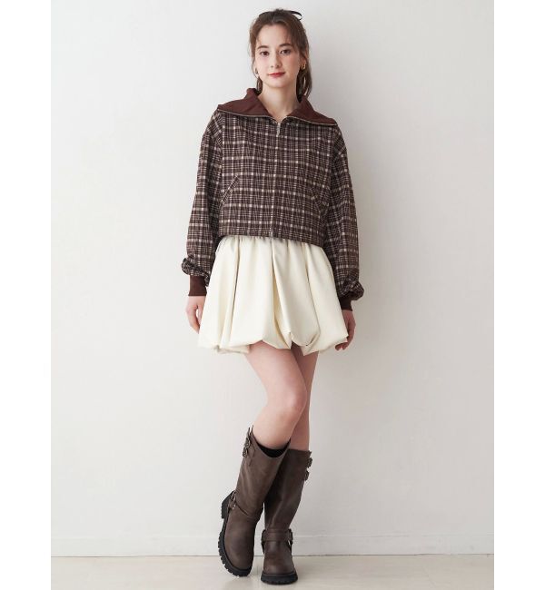 CALNAMUR「チェックニットソーブルゾン」|ブルゾン・スタジャン|