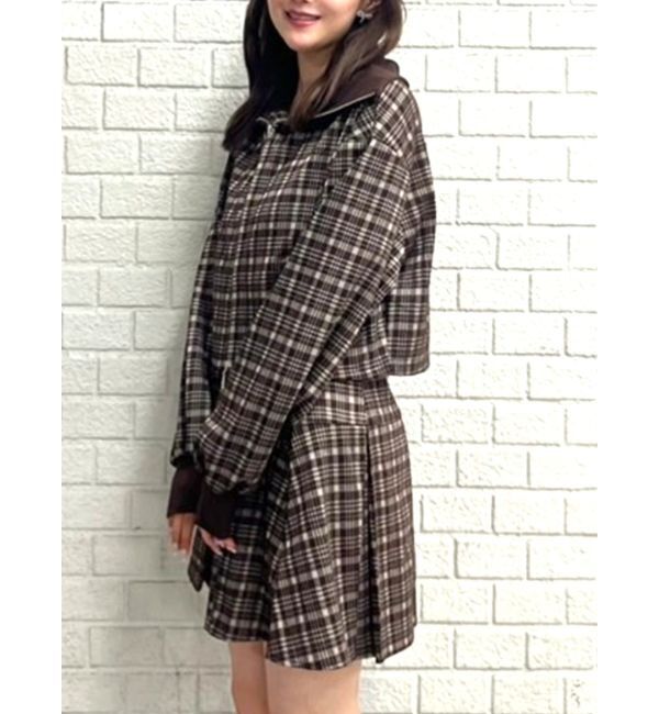 CALNAMUR「チェックニットソーブルゾン」|ブルゾン・スタジャン|