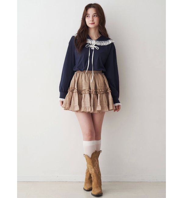 CALNAMUR「コットンギャザーボリュームスカート」|スカート|