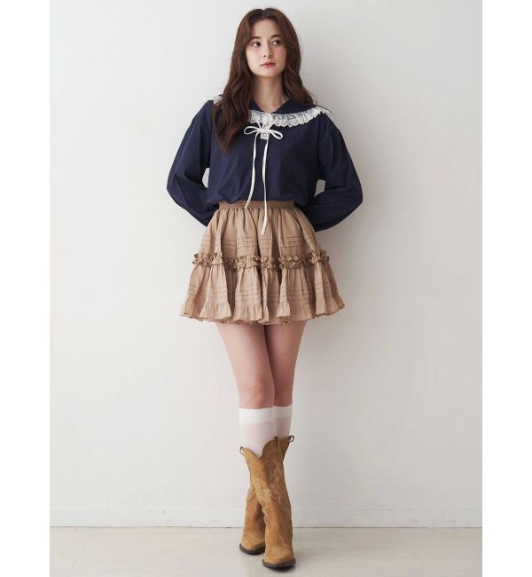 CALNAMUR「コットンギャザーボリュームスカート」|スカート|