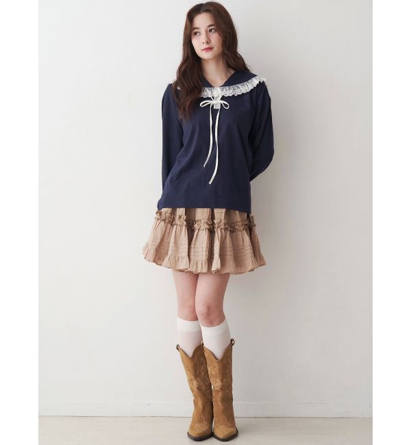 CALNAMUR「コットンギャザーボリュームスカート」|スカート|