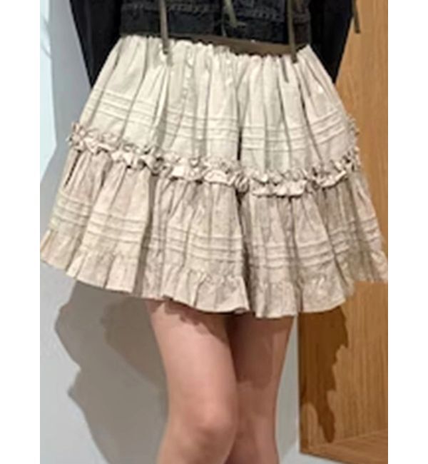 CALNAMUR「コットンギャザーボリュームスカート」|スカート|ベージュ
