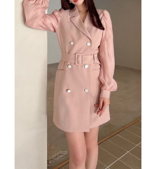 RESEXXY「スリーブシアーミニワンピース」|ワンピース|ピンク