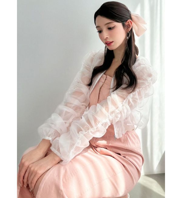 RESEXXY「ギャザークロップドシアーブルゾン」|ブルゾン・スタジャン|