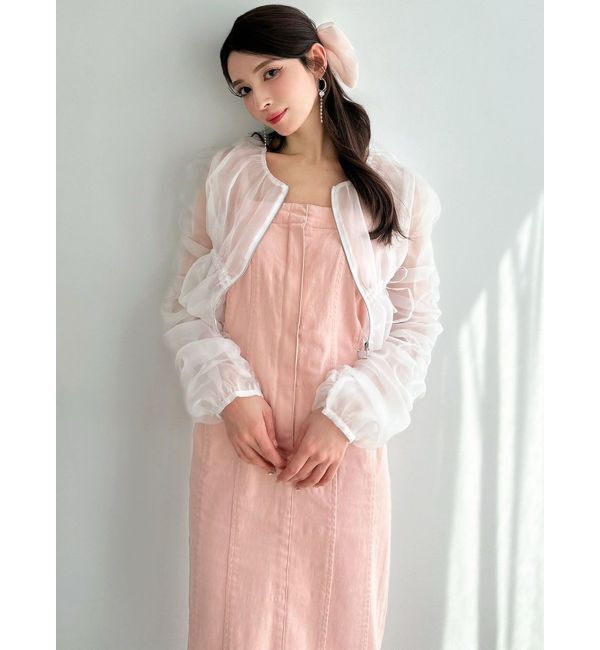 RESEXXY「ギャザークロップドシアーブルゾン」|ブルゾン・スタジャン|