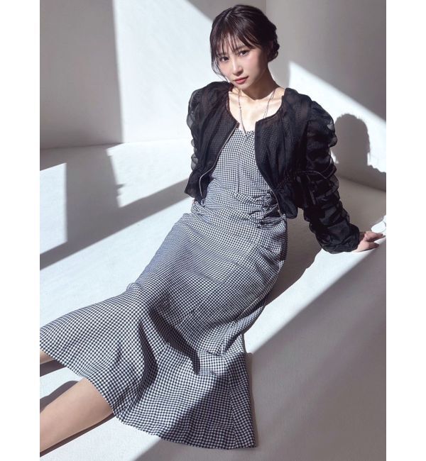 RESEXXY「ギャザークロップドシアーブルゾン」|ブルゾン・スタジャン|