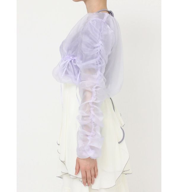 RESEXXY「ギャザークロップドシアーブルゾン」|ブルゾン・スタジャン|