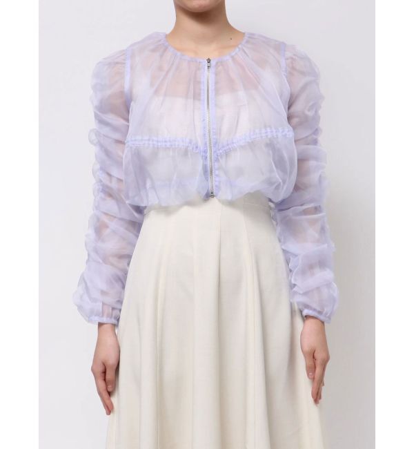 RESEXXY「ギャザークロップドシアーブルゾン」|ブルゾン・スタジャン|