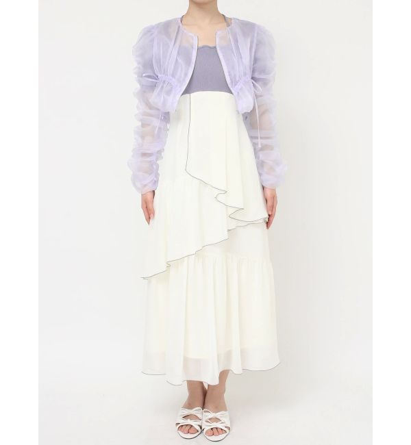 RESEXXY「ギャザークロップドシアーブルゾン」|ブルゾン・スタジャン|