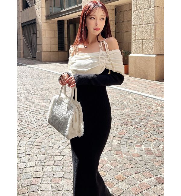 RESEXXY「【骨格ストレート向け】バイカラーニットワンピース」|ワンピース|