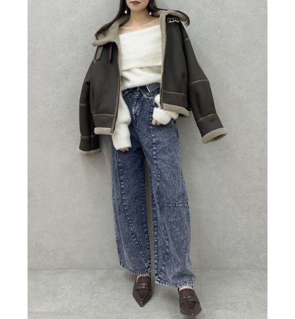 dazzlin「カーブラインデニムパンツ」|デニム|