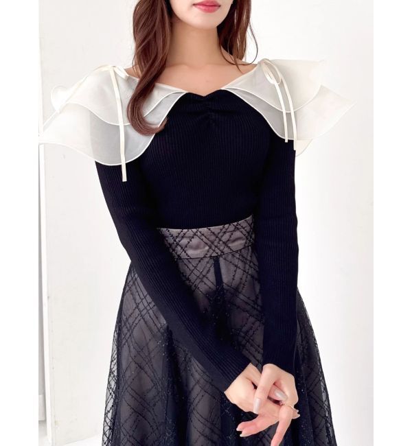 dazzlin「アームリボンリブプルオーバー」|ニット・セーター|