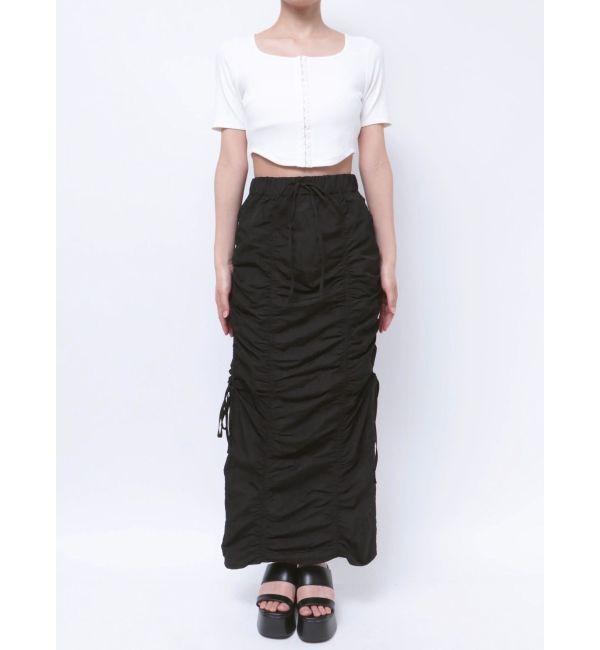 EMODA「サイドドローストリングナイロンスカート」|スカート|