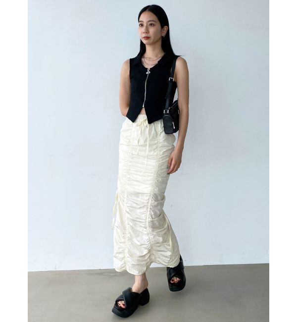 EMODA「サイドドローストリングナイロンスカート」|スカート|