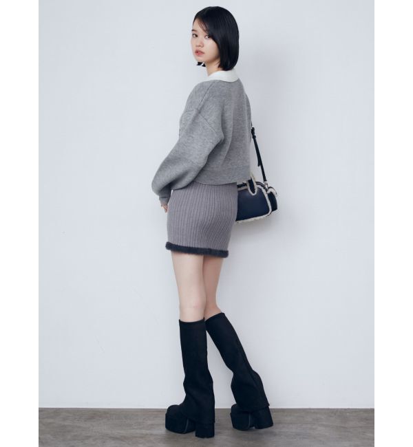 EMODA「シャギーエッジミニマルスカート」|スカート|