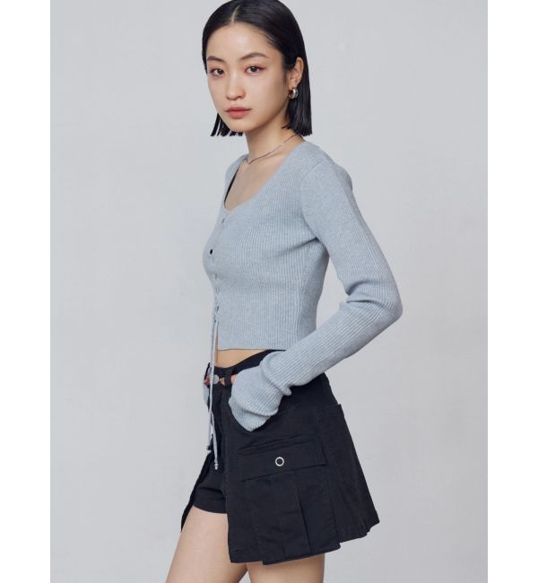 EMODA「フロントレースアップフィットニット」|ニット・セーター|
