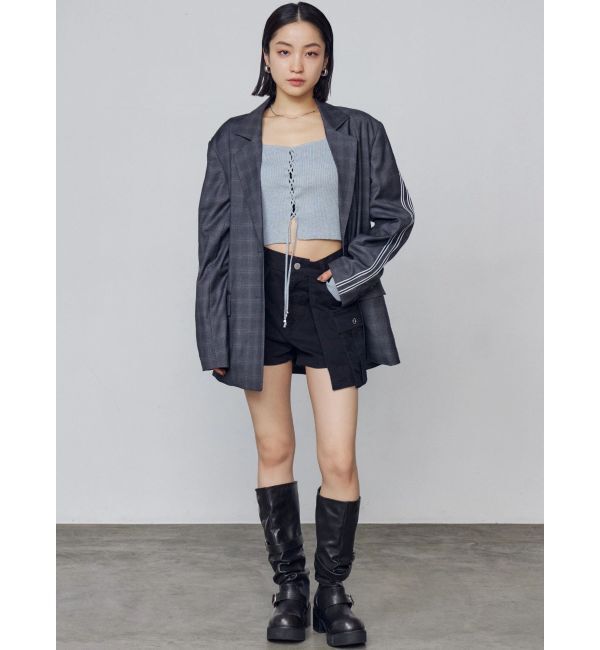 EMODA「フロントレースアップフィットニット」|ニット・セーター|