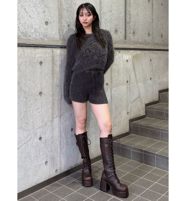 MURUA「レースアップベルトロングブーツ」|ロングブーツ|