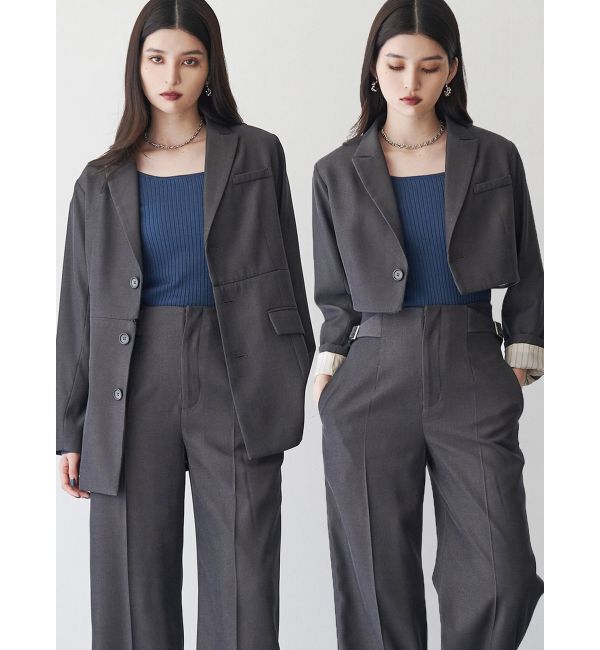 MURUA「2wayレングステーラードジャケット【セットアップ着用可】」|テーラードジャケット|グレー