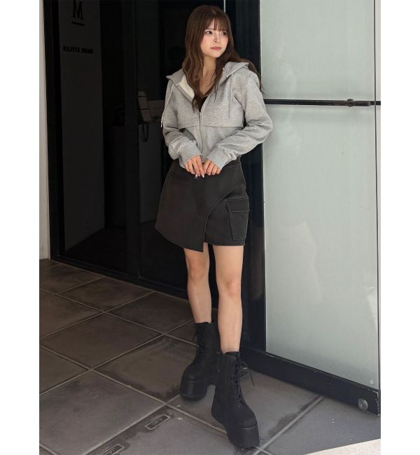 MURUA「プラットフォームレースアップブーツ」|ロングブーツ|