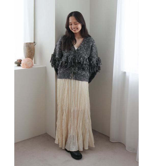 Ungrid「フリンジデザインニットカーディガン」|カーディガン|