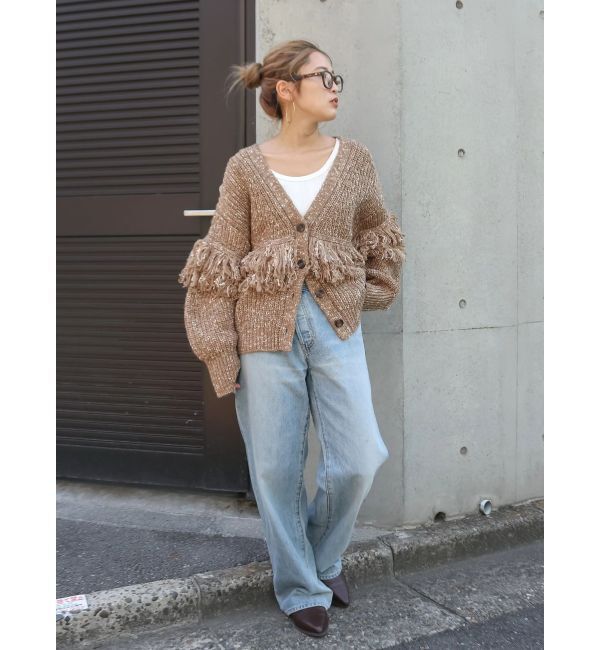 Ungrid「フリンジデザインニットカーディガン」|カーディガン|