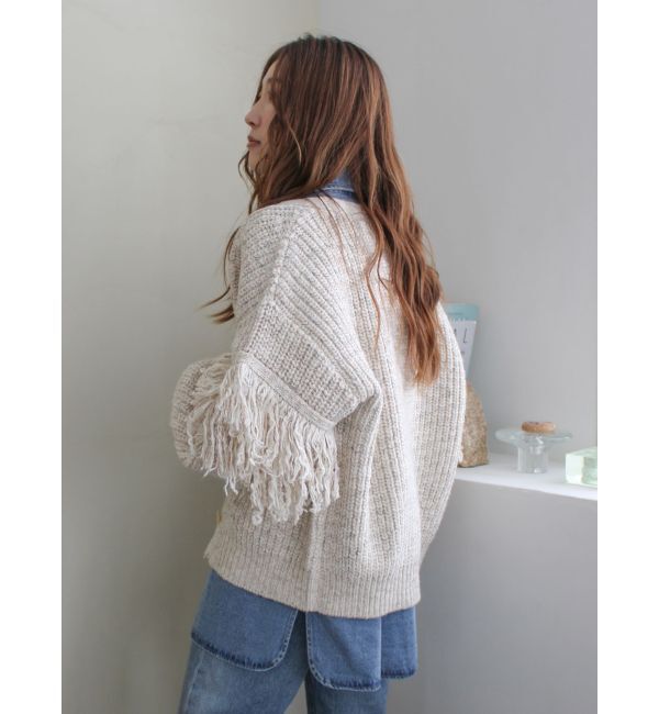 Ungrid「フリンジデザインニットカーディガン」|カーディガン|